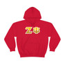 Zeta Psi Two Toned Greek Lettered Hooded Sweatshirts