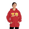 Zeta Psi Two Toned Greek Lettered Hooded Sweatshirts
