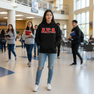 Alpha Sigma Alpha Two Tone Lettered Hooded Sweatshirts
