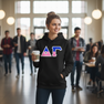 Delta Gamma Two Tone Lettered Hooded Sweatshirts
