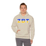 Zeta Beta Tau Two Toned Greek Lettered Hooded Sweatshirts