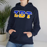 Zeta Beta Tau Two Toned Greek Lettered Hooded Sweatshirts