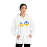 Delta Phi Two Toned Greek Lettered Hooded Sweatshirts