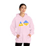 Delta Phi Two Toned Greek Lettered Hooded Sweatshirts
