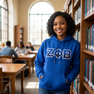 Zeta Phi Beta Two Tone Lettered Hooded Sweatshirts