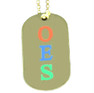 OES Order of Eastern Star Gold Double-Sided Dog tag W/Chain