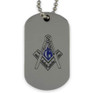 Masonic Silver Double-Sided Dog Tag W/Chain