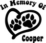 In Memory of Custom Dog Heart Sticker