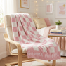Gamma Phi Beta Sherpa Checkerboard Throw Blankets