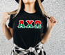  Alpha Chi Omega Two Toned Greek Lettered T-shirts 