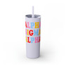 Alpha Sigma Alpha Skinny Tumbler with Straw, 20oz