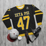 Zeta Psi Jersey Look Cuffs Crewneck Sweatshirt