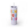 Sigma Sigma Sigma Skinny Tumbler with Straw, 20oz