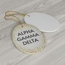 Alpha Gamma Delta Gold Speckled Oval Ornaments