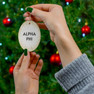 Alpha Phi Gold Speckled Oval Ornaments