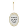 Alpha Sigma Tau Gold Speckled Oval Ornaments