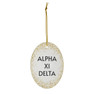 Alpha Xi Delta Gold Speckled Oval Ornaments