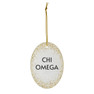 Chi Omega Gold Speckled Oval Ornaments