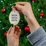 Delta Delta Delta Gold Speckled Oval Ornaments