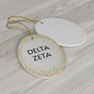 Delta Zeta Gold Speckled Oval Ornaments