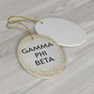 Gamma Phi Beta Gold Speckled Oval Ornaments