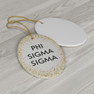 Phi Sigma Sigma Gold Speckled Oval Ornaments