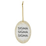 Sigma Sigma Sigma Gold Speckled Oval Ornaments