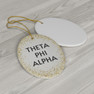 Theta Phi Alpha Gold Speckled Oval Ornaments