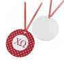 Chi Omega Red Polka Dots Christmas Ornaments