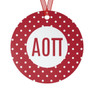 Alpha Omicron Pi Red Polka Dots Christmas Ornaments