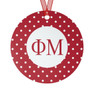 Phi Mu Red Polka Dots Christmas Ornaments