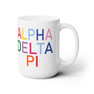 Alpha Delta Pi Rainbow House Ceramic Large Mug 15oz