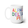 Alpha Delta Pi Rainbow House Ceramic Large Mug 15oz