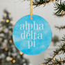 Round Alpha Delta Pi Watercolor Acrylic Ornaments