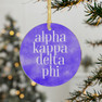 Round alpha Kappa Delta Phi Watercolor Acrylic Ornaments