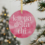 Round Kappa Delta Chi Watercolor Acrylic Ornaments