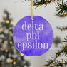 Round Delta Phi Epsilon Watercolor Acrylic Ornaments