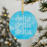 Round Delta Delta Delta Watercolor Acrylic Ornaments