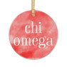 Round Chi Omega Watercolor Acrylic Ornaments