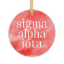Round Sigma Alpha Iota Watercolor Acrylic Ornaments