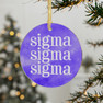 Round Sigma Sigma Sigma Watercolor Acrylic Ornaments