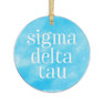 Round Sigma Delta Tau Watercolor Acrylic Ornaments