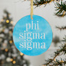 Round Phi Sigma Sigma Watercolor Acrylic Ornaments