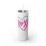 Alpha Chi Omega XO Skinny Tumbler with Straw, 20oz