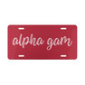 Alpha Gamma Delta Kem License Plate