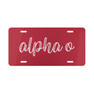 Alpha Omicron Pi Kem License Plate