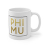  Phi Mu Gold Box Coffee Mugs 