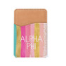 Alpha Phi Stripes Leatherette Card Pouch Phone Wallet
