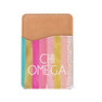 Chi Omega Stripes Leatherette Card Pouch Phone Wallet