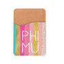 Phi Mu Stripes Pastel Leatherette Card Pouch Phone Wallet
